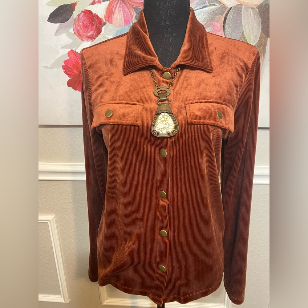 Rust Button-Up Top - Picture 9 of 11